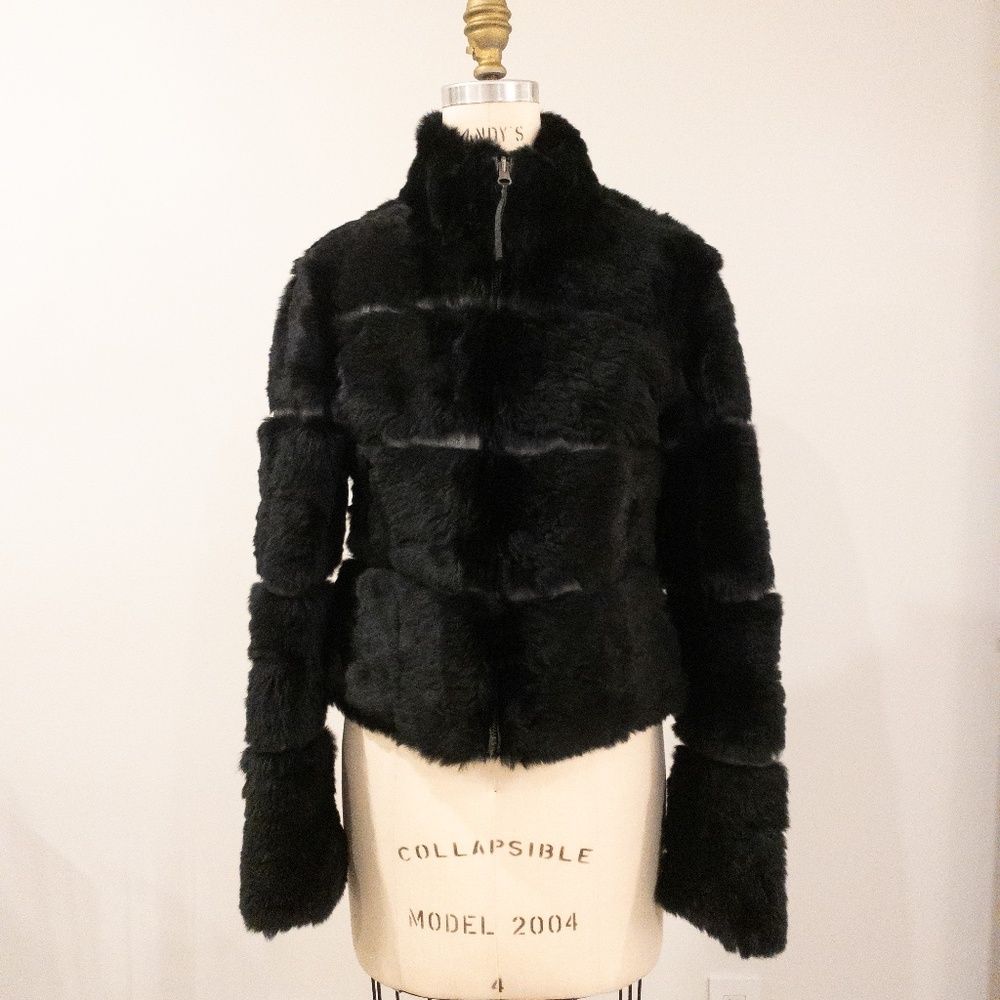 June Black Rabbit Fur Jacket